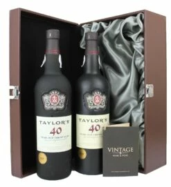 Two Bottles Of 40 Year Old Taylor's Tawny Port, DOC Douro ***Presented In Our Two-Bottle Leather Effect Gift Box***
