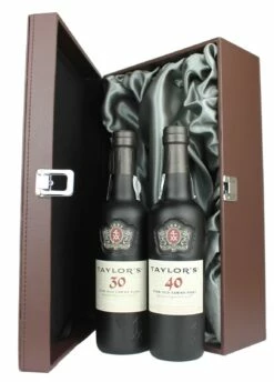 Half Bottles Of 40 And 30 Year Old Taylor's Tawny Ports ***Presented In Our Two-Bottle Leather Effect Gift Box***