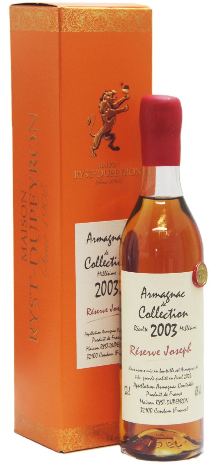 Ryst Dupeyron Reserve Joseph Millesime Vintage Armagnac 50cl Bottle Includes Original Cardboard Gift Box 1 Ryst Dupeyron Reserve Joseph Millesime Vintage Armagnac 50cl Bottle Includes Original Cardboard Gift Box