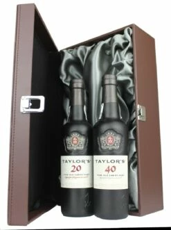 Two HALF Bottles Of Taylor's 40 Year And 20 Year Old Tawny Port ***Presented In Our Two-Bottle Leather Effect Gift Box***