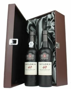 Two HALF Bottles Of Taylor's 40 Year Old Tawny Port, DOC Douro ***Presented In Our Two-Bottle Leather Effect Gift Box***
