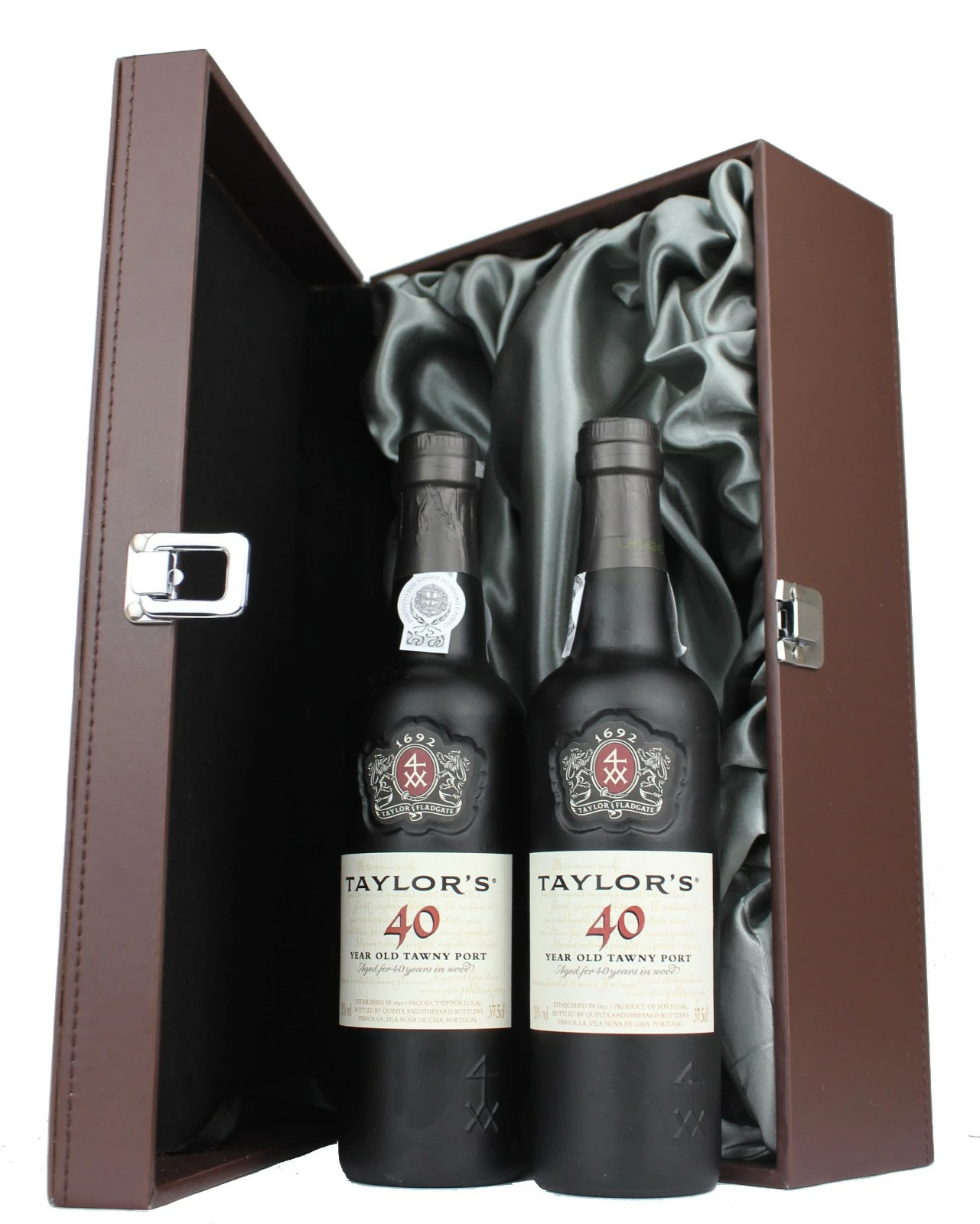 Two HALF Bottles Of Taylor's 40 Year Old Tawny Port, DOC Douro ***Presented In Our Two-Bottle Leather Effect Gift Box*** 1 Two HALF Bottles Of Taylor's 40 Year Old Tawny Port, DOC Douro ***Presented In Our Two-Bottle Leather Effect Gift Box***
